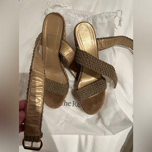 Stuart Weitzman woven wrap wedges size 9